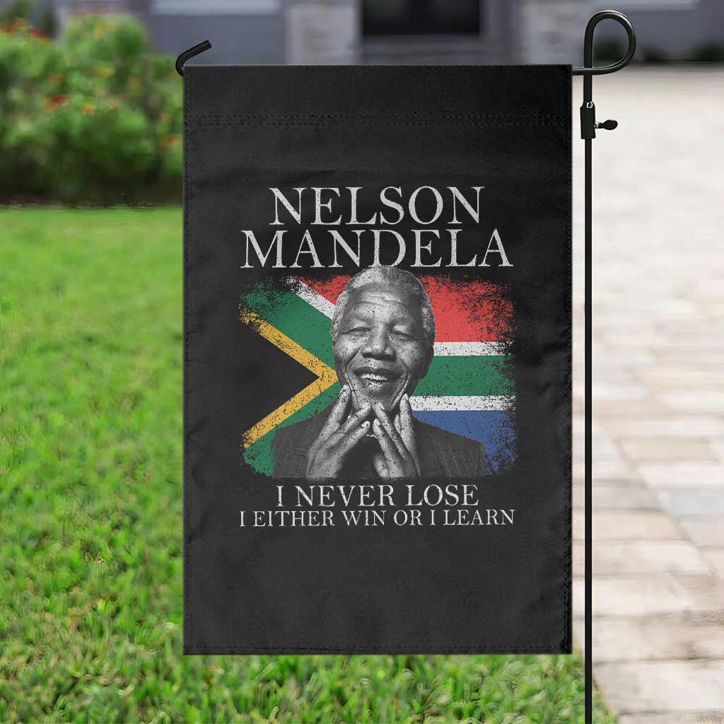 Nelson Mandela Quote Garden Flag I Never Lose I Either Win Or I Learn Vintage South African Flag
