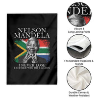 Nelson Mandela Quote Garden Flag I Never Lose I Either Win Or I Learn Vintage South African Flag