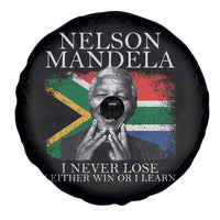 Nelson Mandela Quote Spare Tire Cover I Never Lose I Either Win Or I Learn Vintage South African Flag