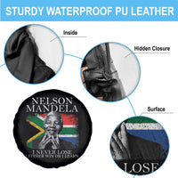 Nelson Mandela Quote Spare Tire Cover I Never Lose I Either Win Or I Learn Vintage South African Flag