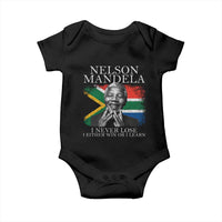 Nelson Mandela Quote Baby Onesie I Never Lose I Either Win Or I Learn Vintage South African Flag