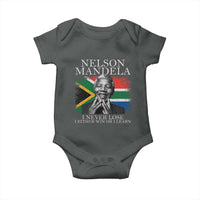 Nelson Mandela Quote Baby Onesie I Never Lose I Either Win Or I Learn Vintage South African Flag