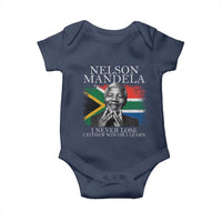 Nelson Mandela Quote Baby Onesie I Never Lose I Either Win Or I Learn Vintage South African Flag
