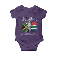 Nelson Mandela Quote Baby Onesie I Never Lose I Either Win Or I Learn Vintage South African Flag