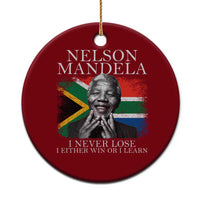 Nelson Mandela Quote Ceramic Ornament I Never Lose I Either Win Or I Learn Vintage South African Flag