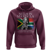 Nelson Mandela Quote Hoodie I Never Lose I Either Win Or I Learn Vintage South African Flag