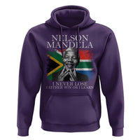 Nelson Mandela Quote Hoodie I Never Lose I Either Win Or I Learn Vintage South African Flag