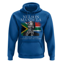 Nelson Mandela Quote Hoodie I Never Lose I Either Win Or I Learn Vintage South African Flag