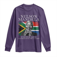 Nelson Mandela Quote Long Sleeve Shirt I Never Lose I Either Win Or I Learn Vintage South African Flag