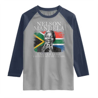 Nelson Mandela Quote Raglan Shirt I Never Lose I Either Win Or I Learn Vintage South African Flag