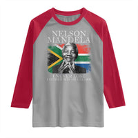 Nelson Mandela Quote Raglan Shirt I Never Lose I Either Win Or I Learn Vintage South African Flag