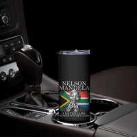 Nelson Mandela Quote Skinny Tumbler I Never Lose I Either Win Or I Learn Vintage South African Flag