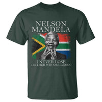 Nelson Mandela Quote T Shirt I Never Lose I Either Win Or I Learn Vintage South African Flag