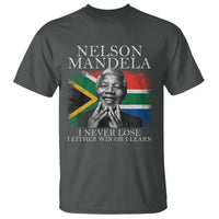 Nelson Mandela Quote T Shirt I Never Lose I Either Win Or I Learn Vintage South African Flag