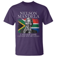 Nelson Mandela Quote T Shirt I Never Lose I Either Win Or I Learn Vintage South African Flag