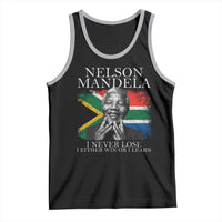 Nelson Mandela Quote Tank Top I Never Lose I Either Win Or I Learn Vintage South African Flag