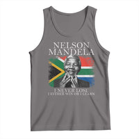 Nelson Mandela Quote Tank Top I Never Lose I Either Win Or I Learn Vintage South African Flag