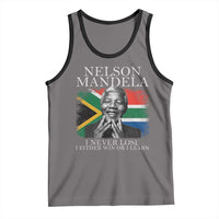 Nelson Mandela Quote Tank Top I Never Lose I Either Win Or I Learn Vintage South African Flag
