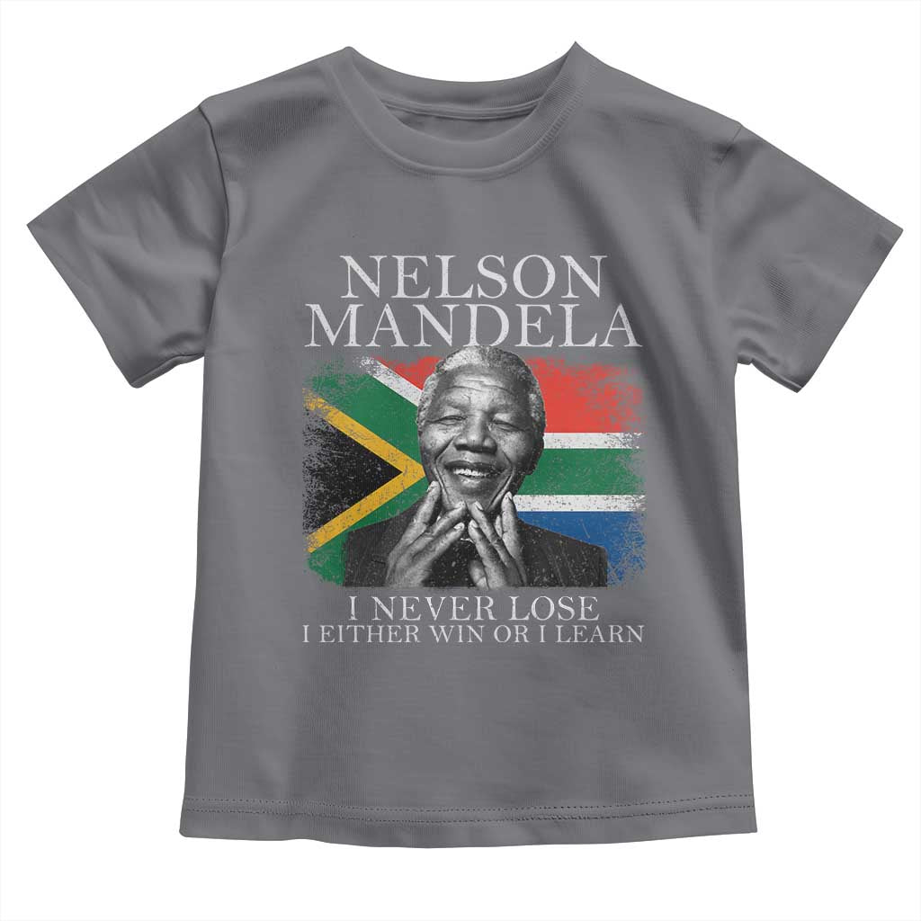 Nelson Mandela Quote Toddler T Shirt I Never Lose I Either Win Or I Learn Vintage South African Flag