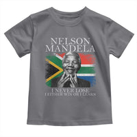 Nelson Mandela Quote Toddler T Shirt I Never Lose I Either Win Or I Learn Vintage South African Flag