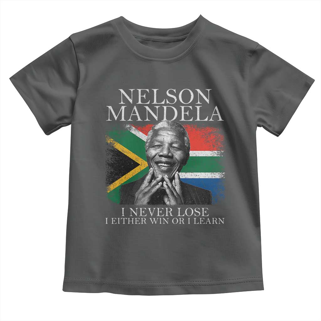 Nelson Mandela Quote Toddler T Shirt I Never Lose I Either Win Or I Learn Vintage South African Flag