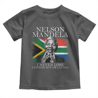 Nelson Mandela Quote Toddler T Shirt I Never Lose I Either Win Or I Learn Vintage South African Flag