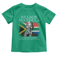 Nelson Mandela Quote Toddler T Shirt I Never Lose I Either Win Or I Learn Vintage South African Flag