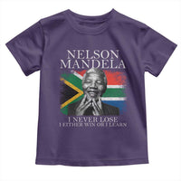 Nelson Mandela Quote Toddler T Shirt I Never Lose I Either Win Or I Learn Vintage South African Flag