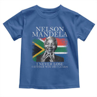 Nelson Mandela Quote Toddler T Shirt I Never Lose I Either Win Or I Learn Vintage South African Flag