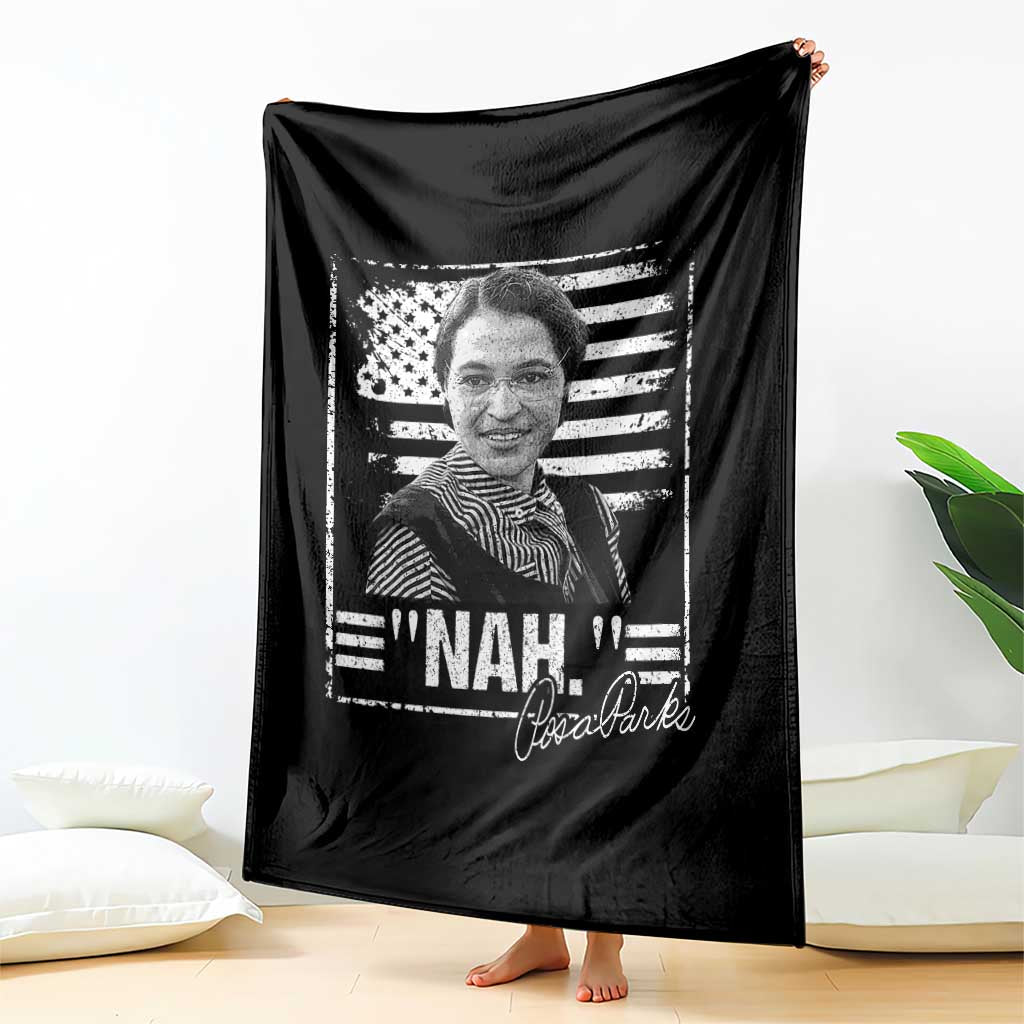 Rosa Parks Nah Quote Throw Blanket Black Movement Protest American Flag