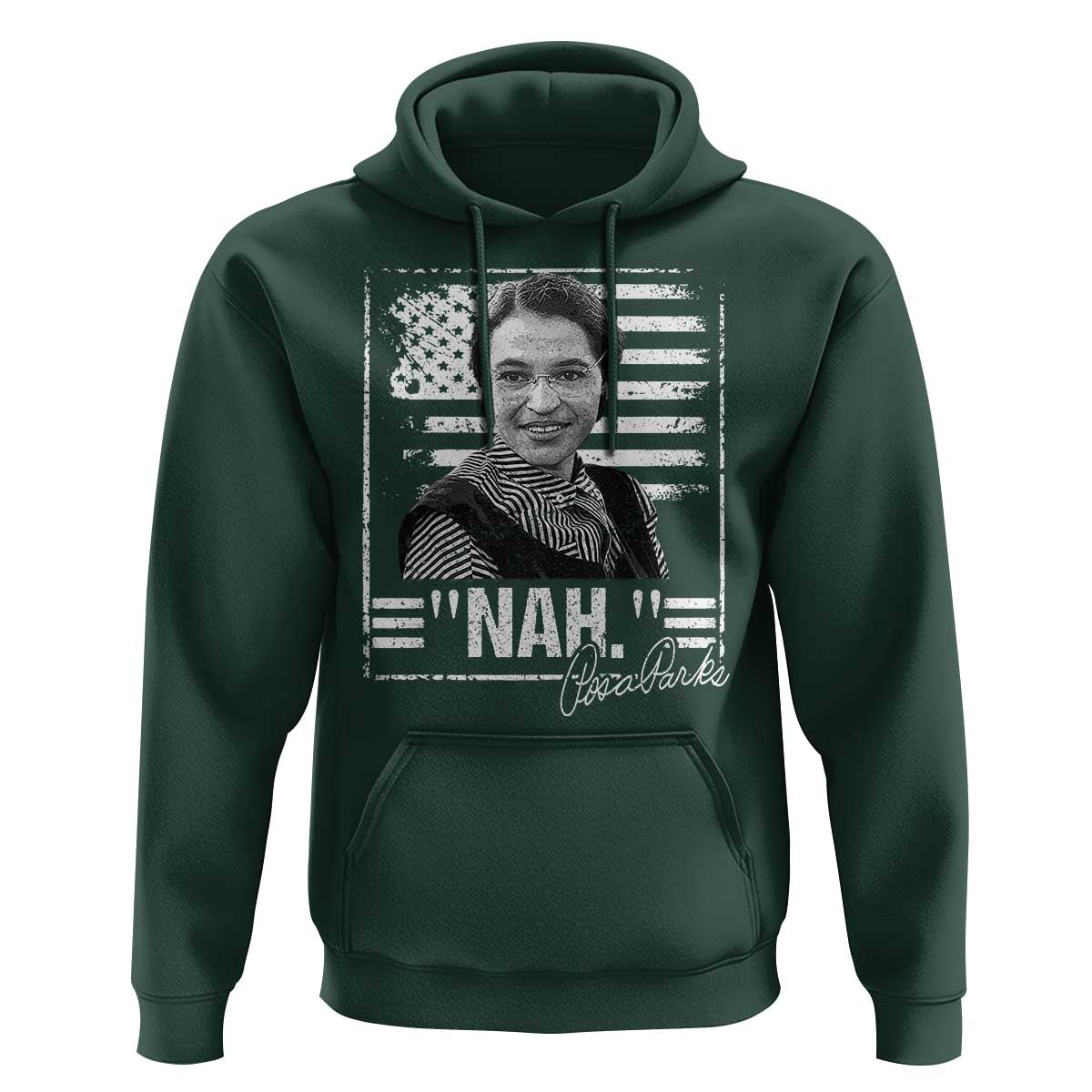 Rosa Parks Nah Quote Hoodie Black Movement Protest American Flag