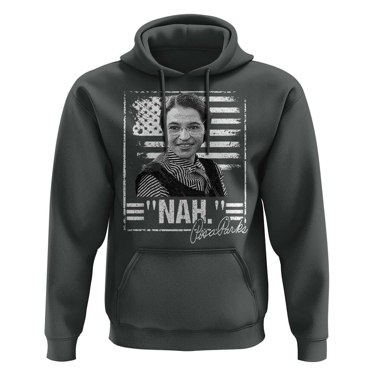 Rosa Parks Nah Quote Hoodie Black Movement Protest American Flag