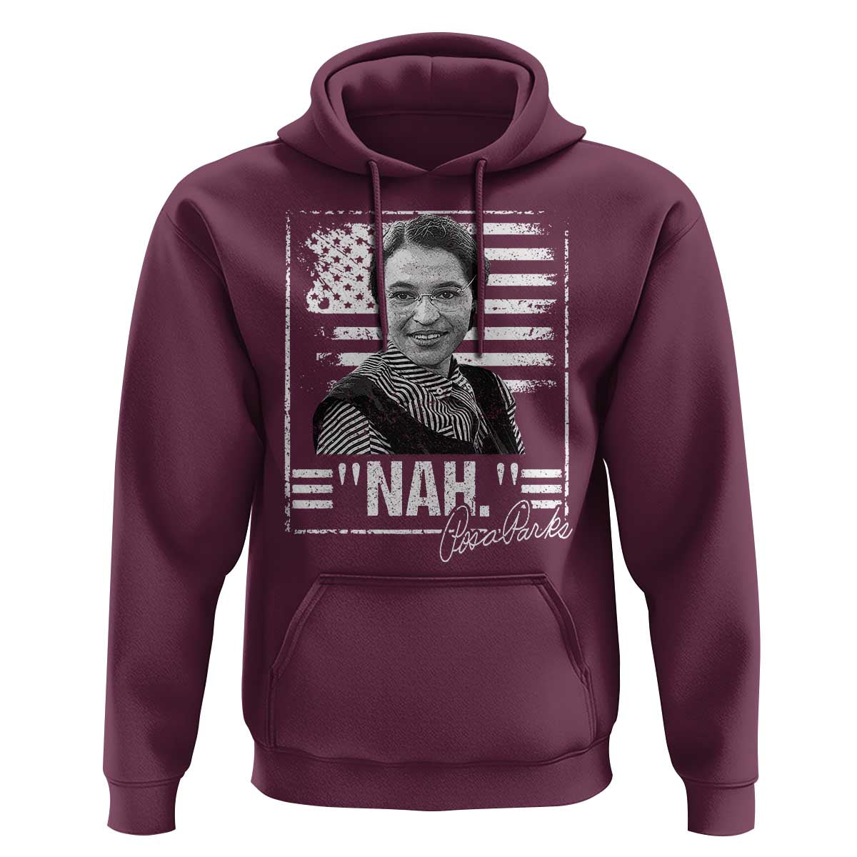 Rosa Parks Nah Quote Hoodie Black Movement Protest American Flag