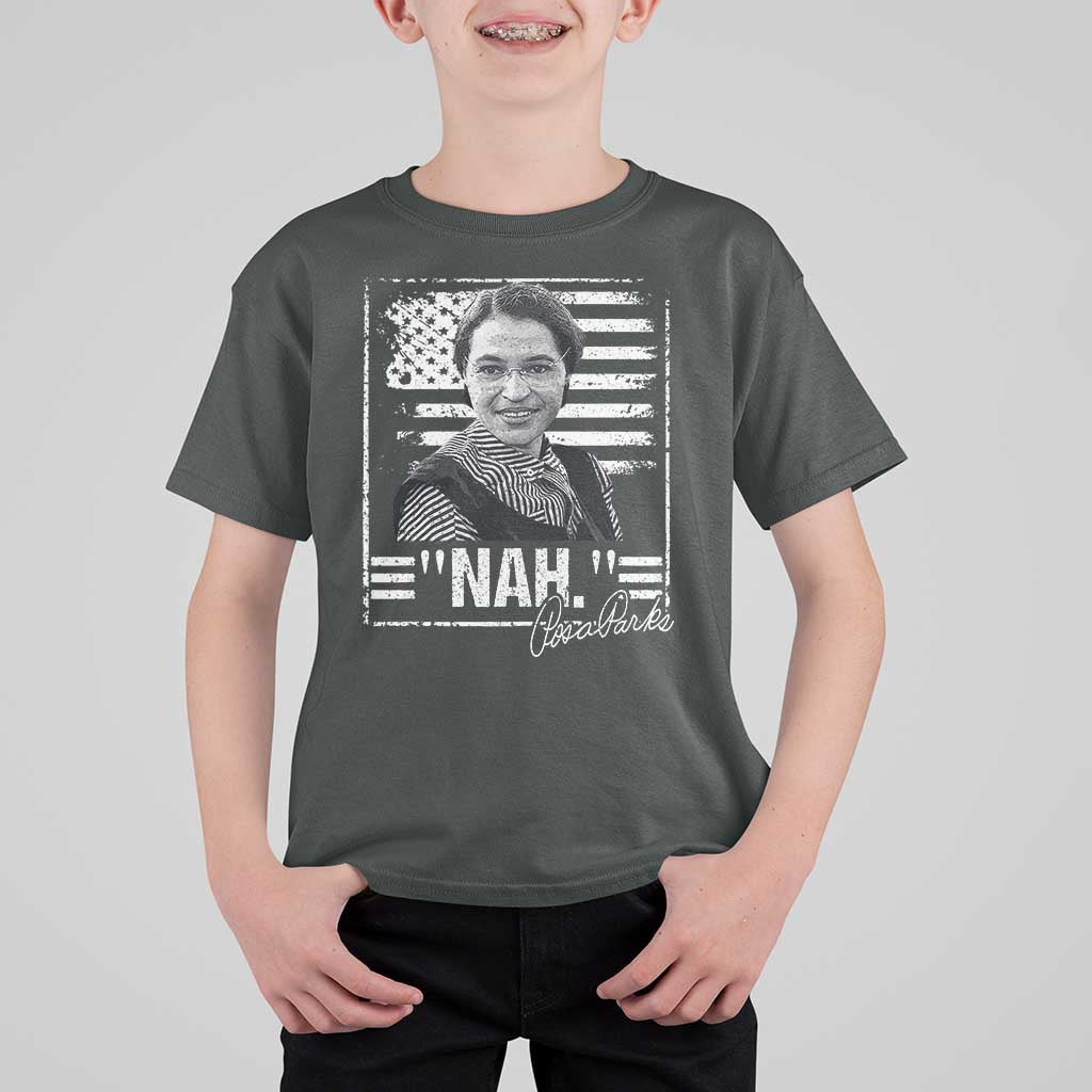 Rosa Parks Nah Quote T Shirt For Kid Black Movement Protest American Flag