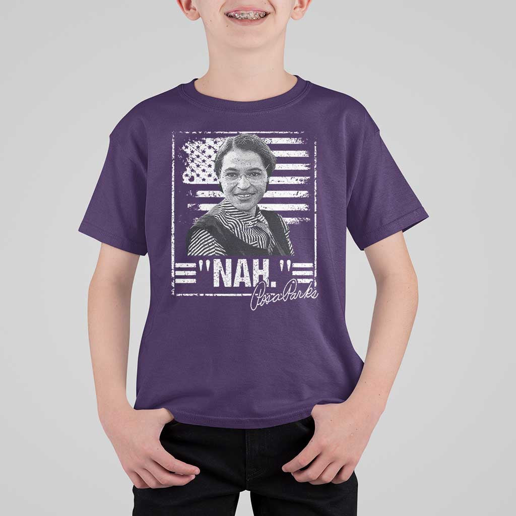 Rosa Parks Nah Quote T Shirt For Kid Black Movement Protest American Flag