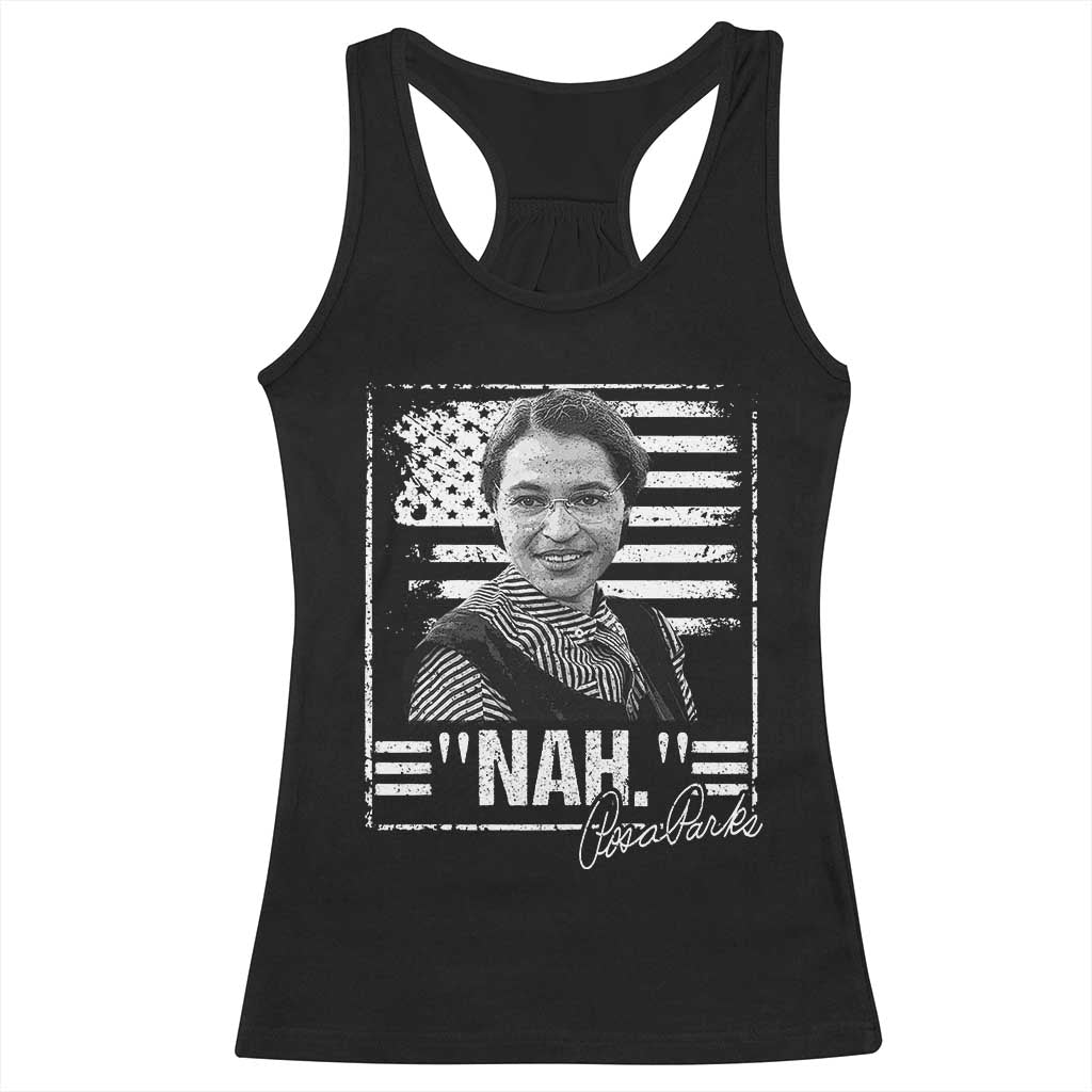 Rosa Parks Nah Quote Racerback Tank Top Black Movement Protest American Flag