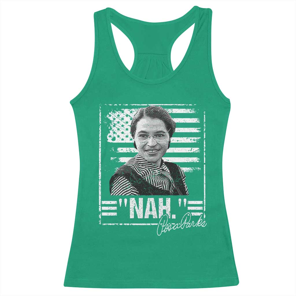 Rosa Parks Nah Quote Racerback Tank Top Black Movement Protest American Flag