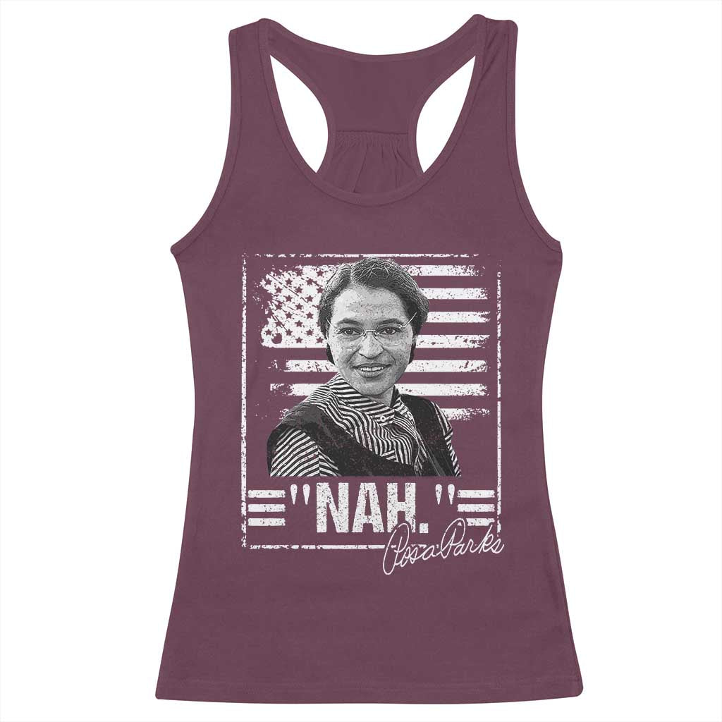 Rosa Parks Nah Quote Racerback Tank Top Black Movement Protest American Flag