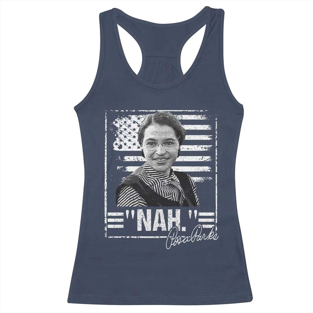 Rosa Parks Nah Quote Racerback Tank Top Black Movement Protest American Flag
