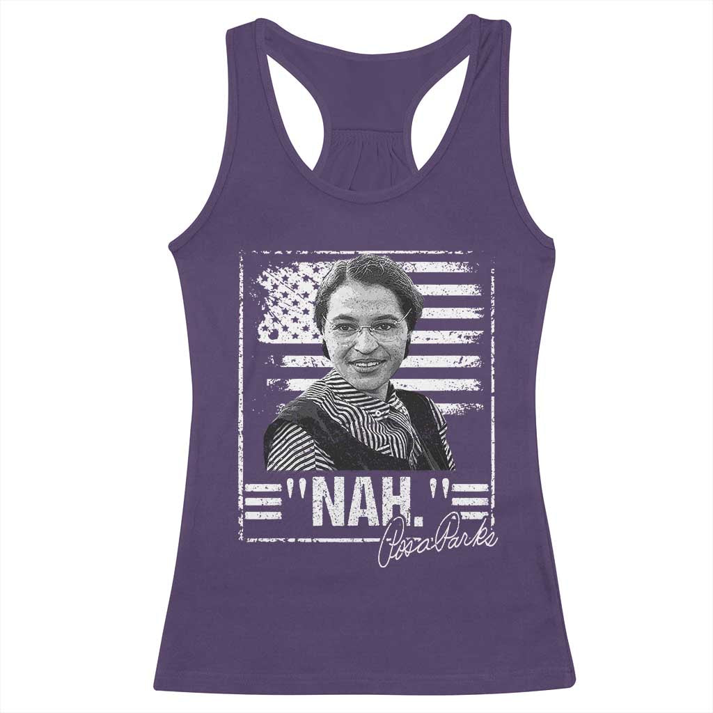 Rosa Parks Nah Quote Racerback Tank Top Black Movement Protest American Flag