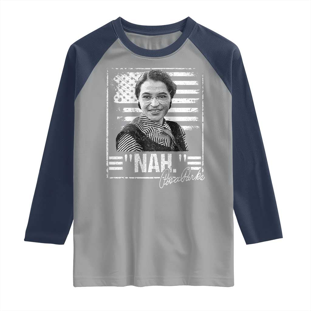 Rosa Parks Nah Quote Raglan Shirt Black Movement Protest American Flag