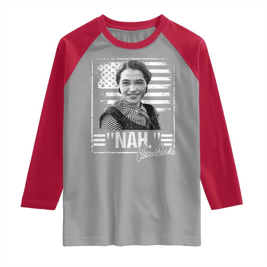 Rosa Parks Nah Quote Raglan Shirt Black Movement Protest American Flag