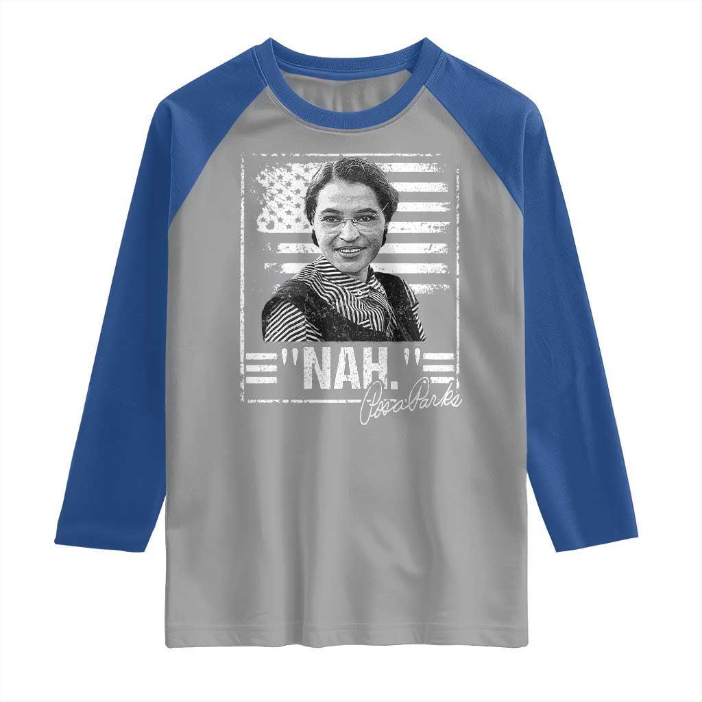 Rosa Parks Nah Quote Raglan Shirt Black Movement Protest American Flag