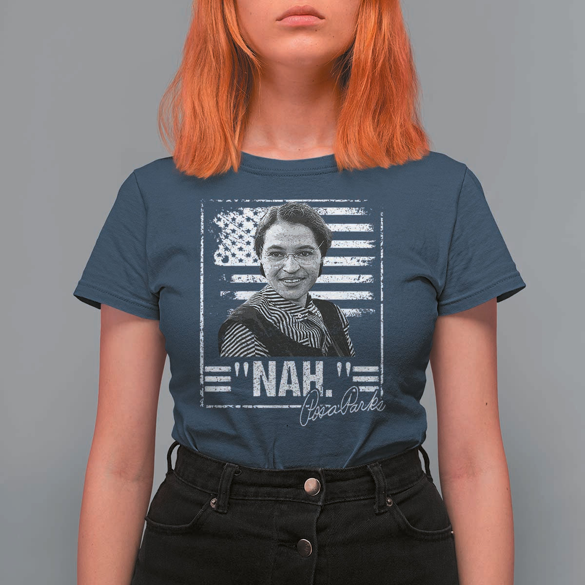 Rosa Parks Nah Quote T Shirt For Women Black Movement Protest American Flag