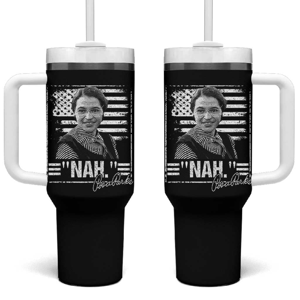 Rosa Parks Nah Quote Tumbler With Handle Black Movement Protest American Flag