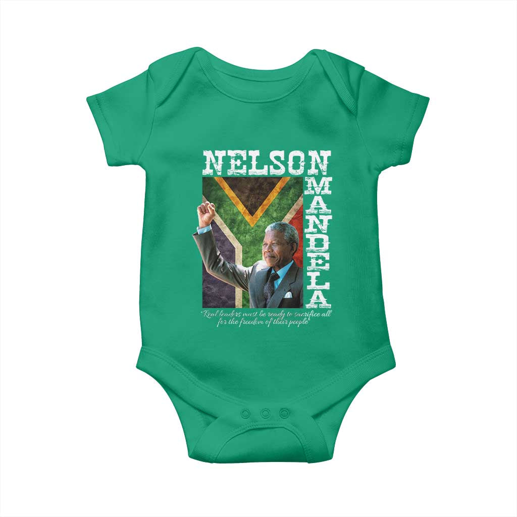 Nelson Mandela Quote Baby Onesie Real Leaders Must Be Ready To Sacrifice All For The Freedom