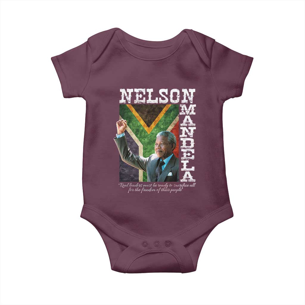 Nelson Mandela Quote Baby Onesie Real Leaders Must Be Ready To Sacrifice All For The Freedom