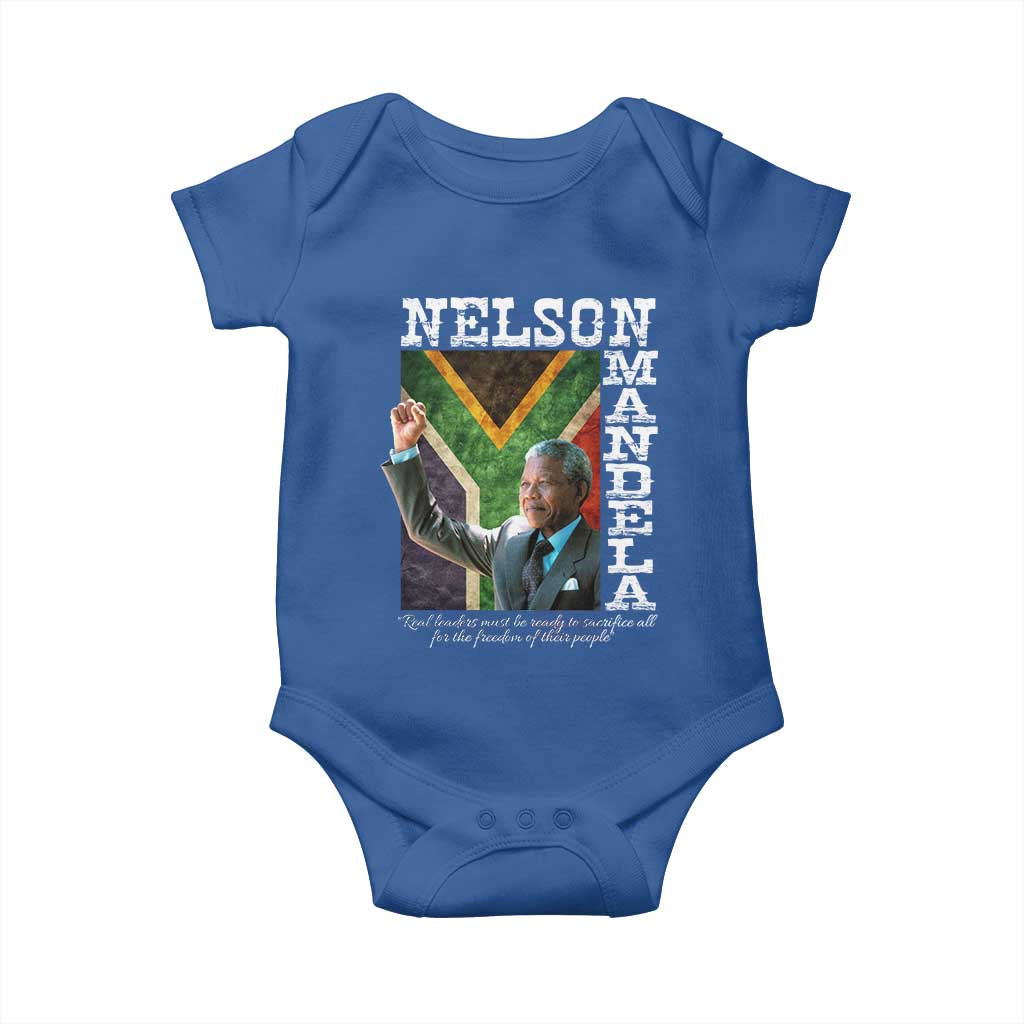 Nelson Mandela Quote Baby Onesie Real Leaders Must Be Ready To Sacrifice All For The Freedom