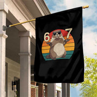 Funny Groundhog 67 Garden Flag Six Seven Meme Retro Vintage Woodchuck Day - Wonder Print Shop