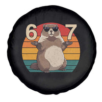 Funny Groundhog 67 Spare Tire Cover Six Seven Meme Retro Vintage Woodchuck Day - Wonder Print Shop